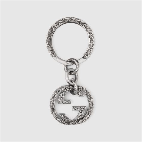 gucci 455305 j8400 0701|Interlocking G keychain in 925 Sterling silver.